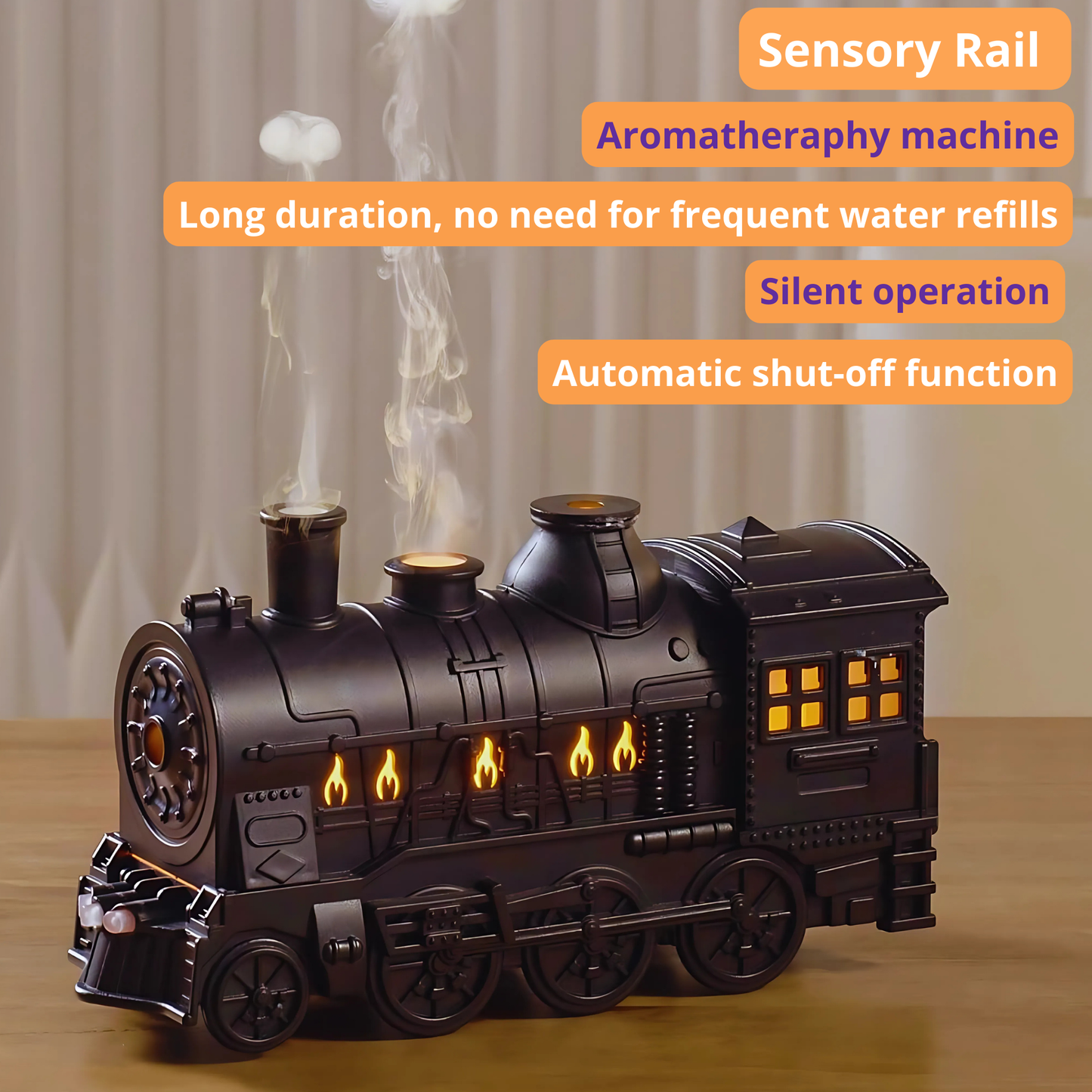 Sensory Rail-Tren Humidificador con luces LED para Aromaterapia